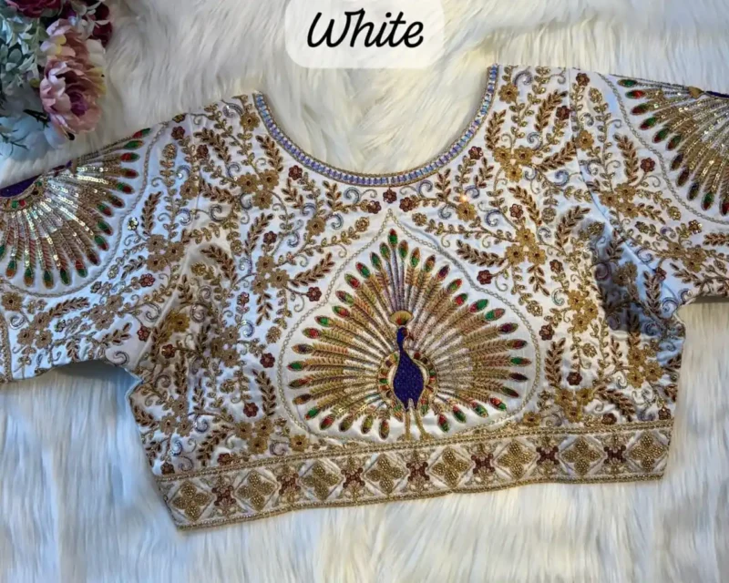 Beautiful Heavy Coding Work Peacock Designer Bridal Blouse