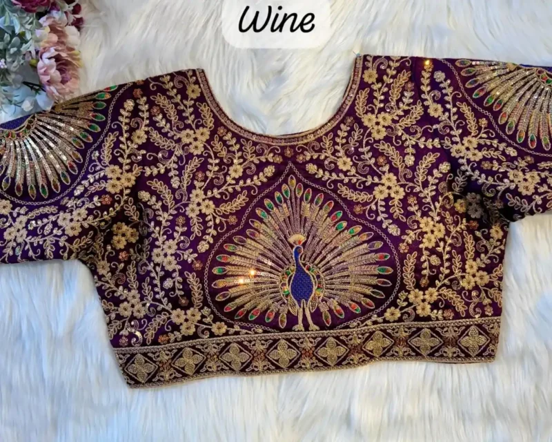 Beautiful Heavy Coding Work Peacock Designer Bridal Blouse