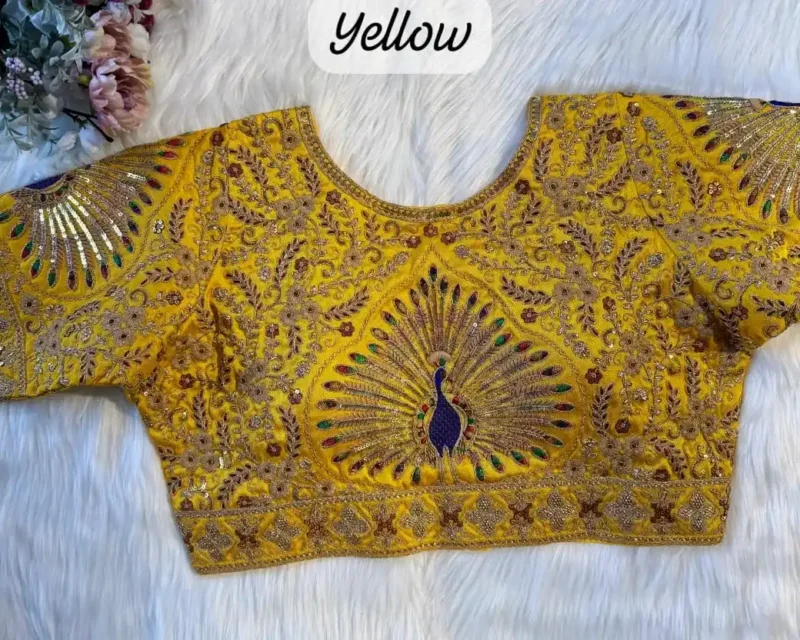 Beautiful Heavy Coding Work Peacock Designer Bridal Blouse