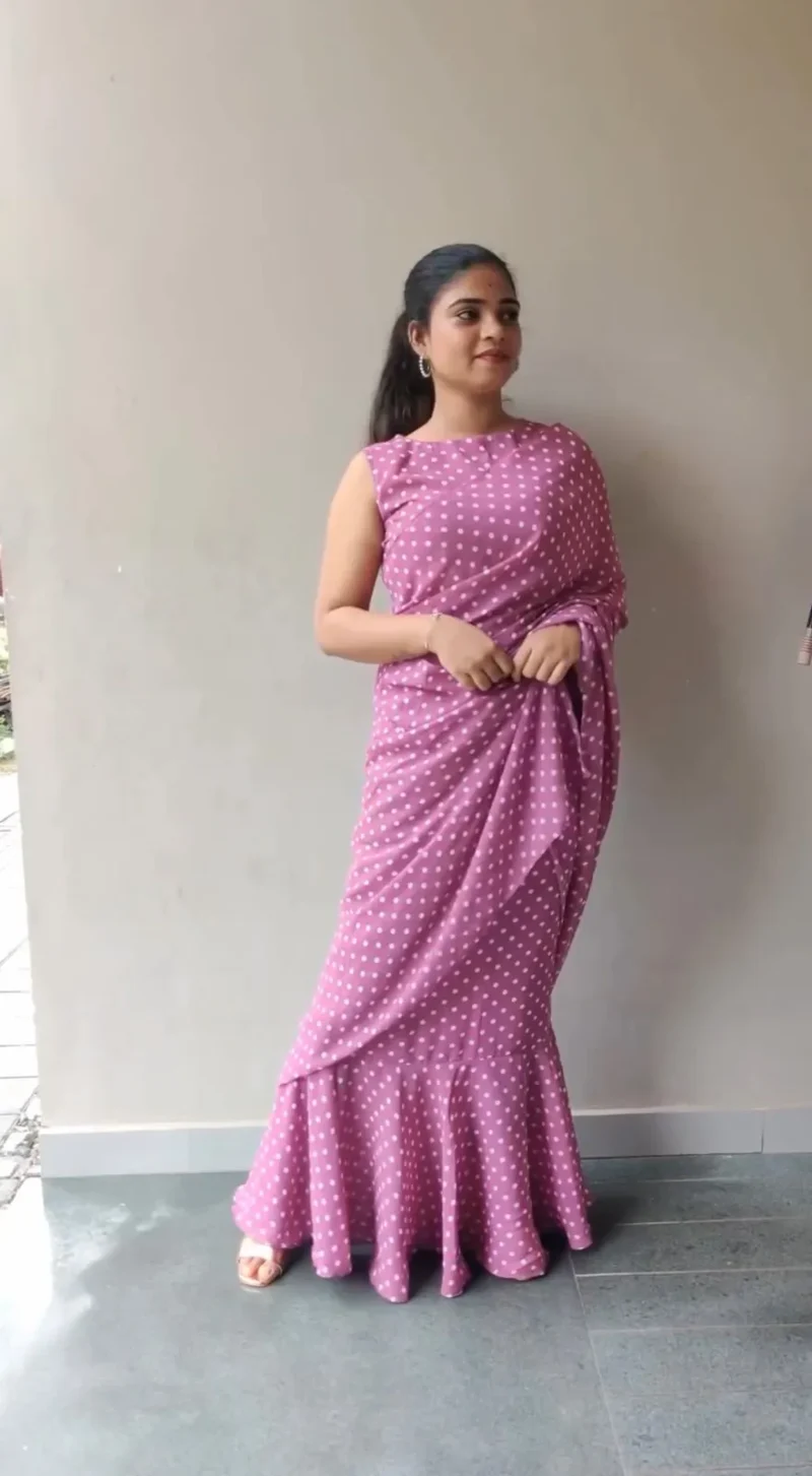 Beautiful Printed Soft Georgette Saree Style Gown