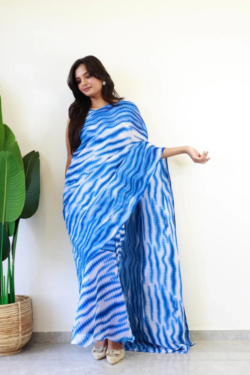 Beautiful Printed Soft Georgette Saree Style Gown
