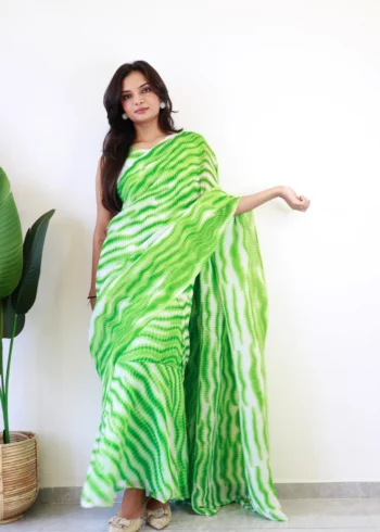 Beautiful Printed Soft Georgette Saree Style Gown