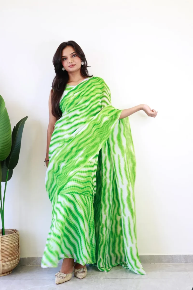 Beautiful Printed Soft Georgette Saree Style Gown