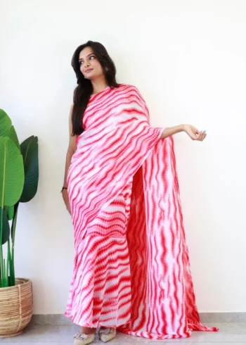 Beautiful Printed Soft Georgette Saree Style Gown