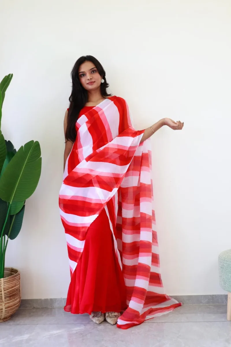 Beautiful Printed Soft Georgette Saree Style Gown