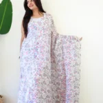 Beautiful Printed Soft Georgette Saree Style Gown