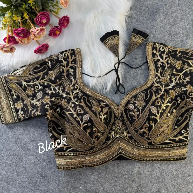 Beautiful Heavy Long Stitch Apple Cut Coding Work Bridal Blouse
