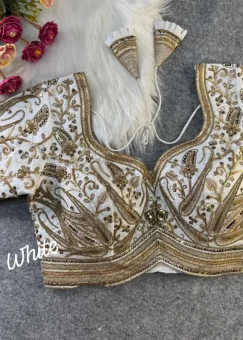 Beautiful Heavy Long Stitch Apple Cut Coding Work Bridal Blouse
