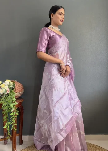 Burbury Silk Saree Sequence & Swarovski Work