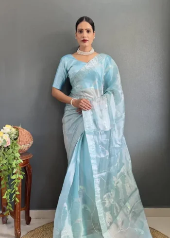 Burbury Silk Saree Sequence & Swarovski Work