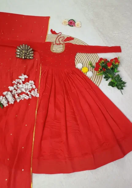 Cotton Hand Embroidery Work Designer Gown