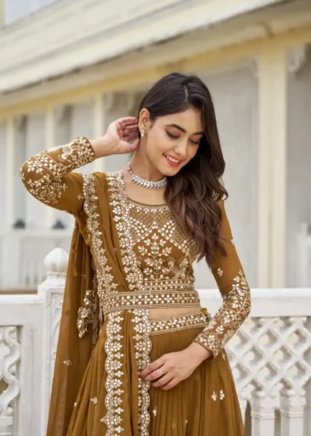 Designer Embroidered Wedding Lehenga Choli with Belt