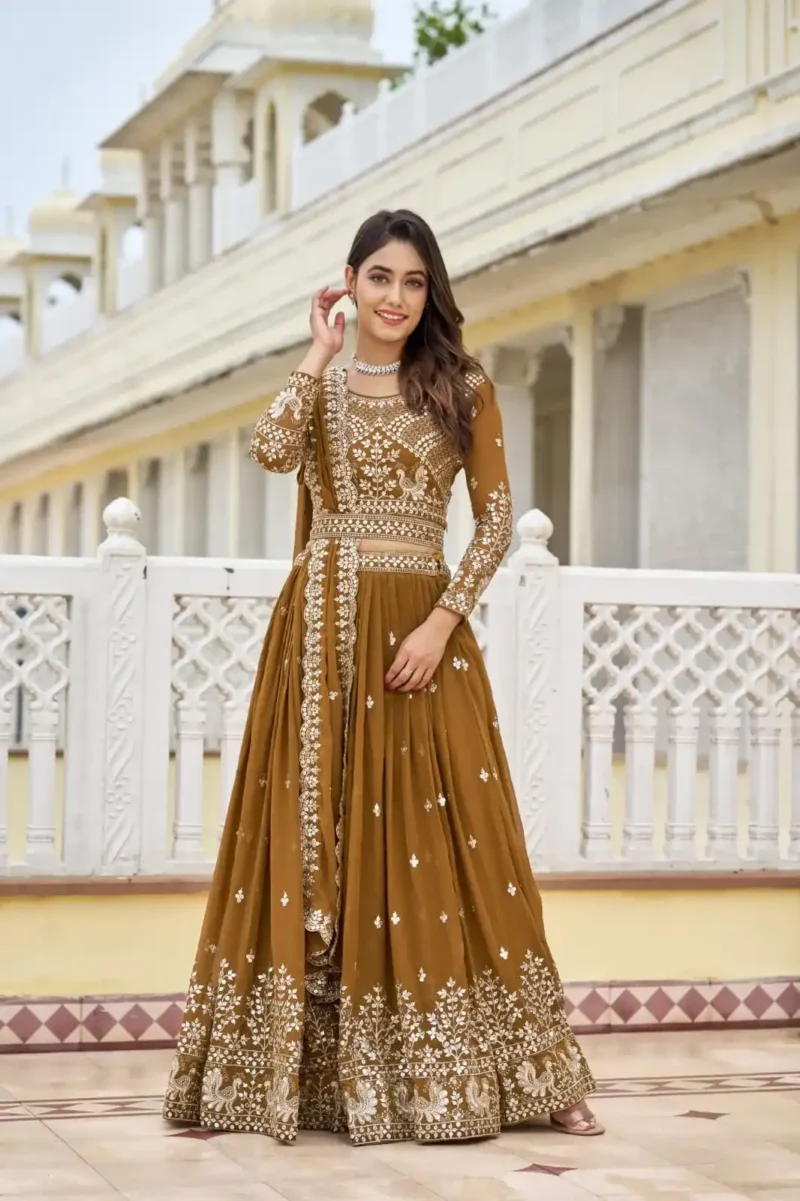 Designer Embroidered Wedding Lehenga Choli with Belt