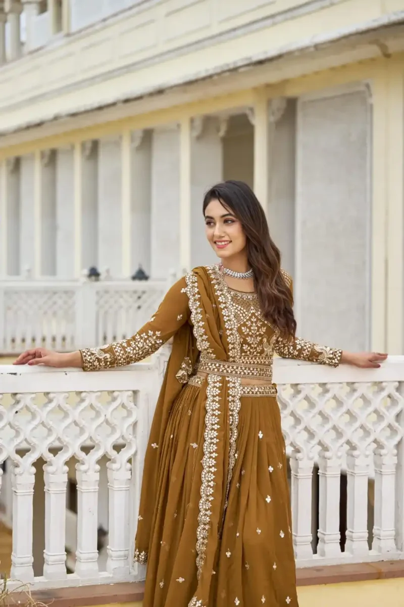 Designer Embroidered Wedding Lehenga Choli with Belt