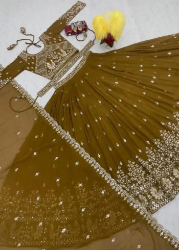 Designer Embroidered Wedding Lehenga Choli with Belt
