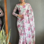Digital Printed Faux Georgette Pre Stitched Saree