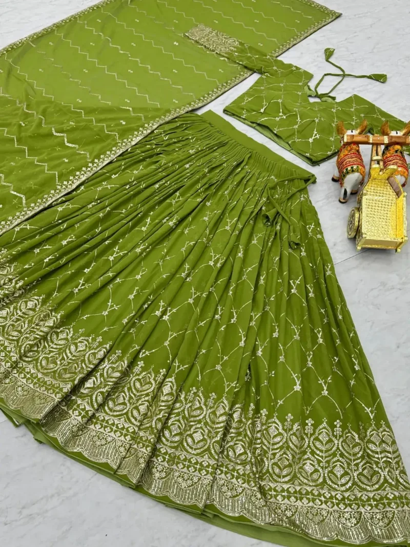 Embroidery Sequence Work Faux Georgette Lehenga Choli