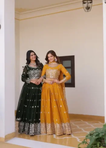 Embroidery Work Sangeet & Mehendi Lehenga Choli