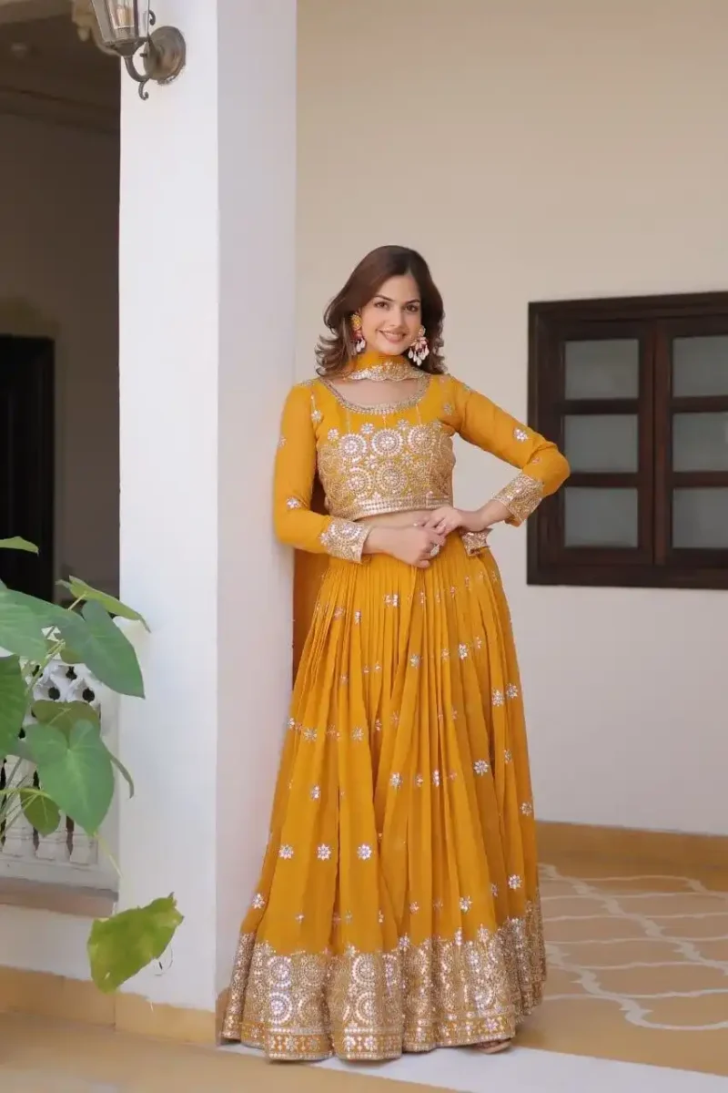 Embroidery Work Sangeet & Mehendi Lehenga Choli