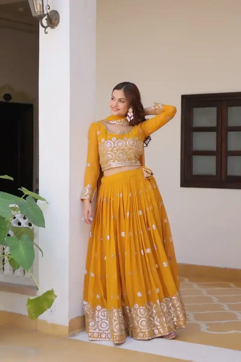 Embroidery Work Sangeet & Mehendi Lehenga Choli