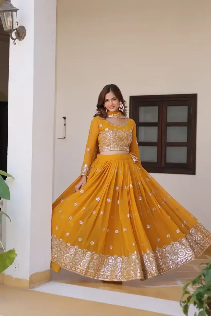 Embroidery Work Sangeet & Mehendi Lehenga Choli