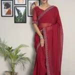 Faux Georgette Swarovski Work Ready to Wear Saree