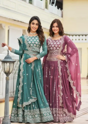 Faux Georgette Wedding Lehenga Choli with Embroidery