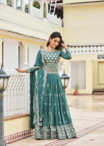 Faux Georgette Wedding Lehenga Choli with Embroidery