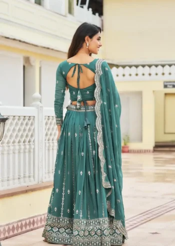 Faux Georgette Wedding Lehenga Choli with Embroidery