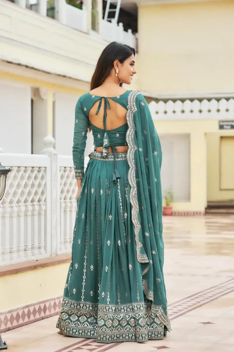 Faux Georgette Wedding Lehenga Choli with Embroidery