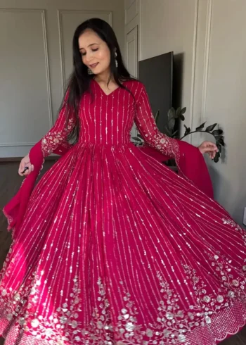 Fully Sequence Embroidered Designer Wedding Gown