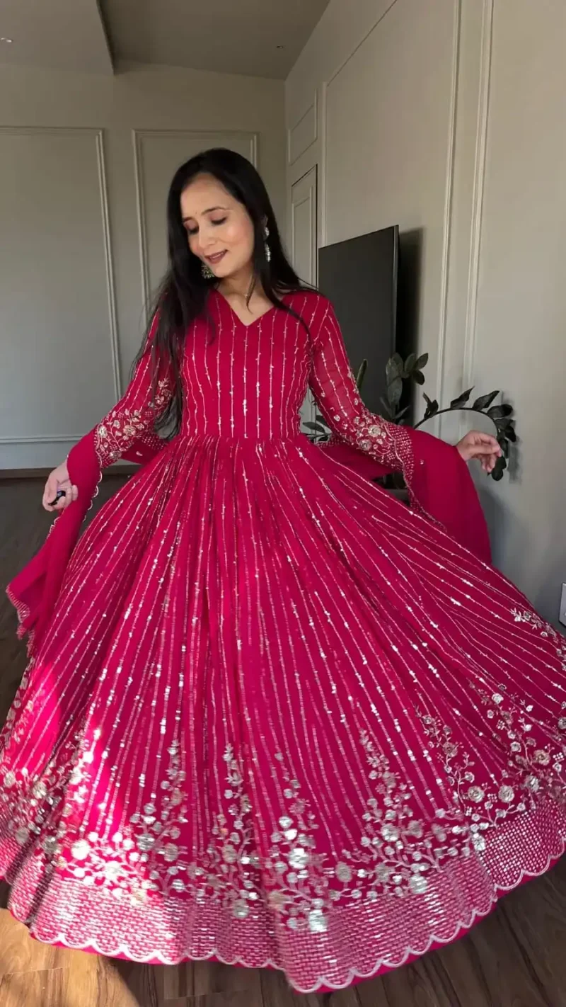 Fully Sequence Embroidered Designer Wedding Gown