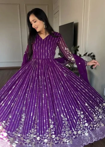 Fully Sequence Embroidered Designer Wedding Gown