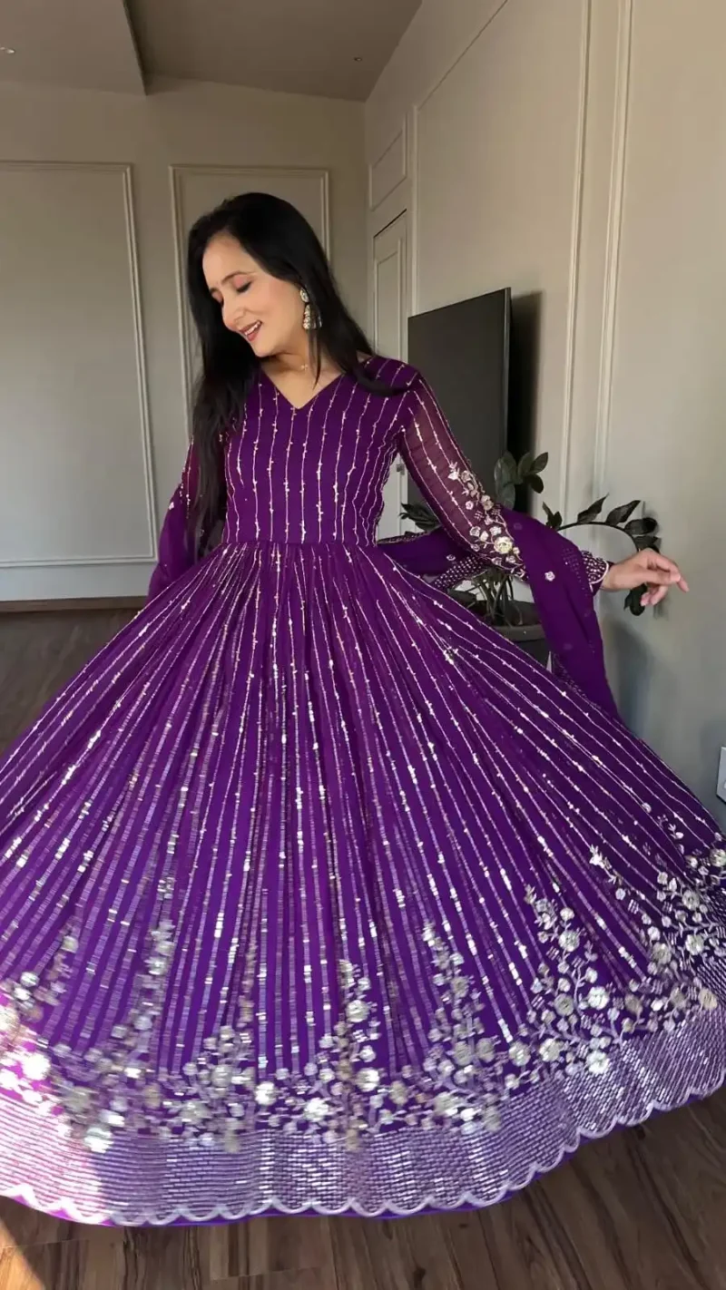 Fully Sequence Embroidered Designer Wedding Gown