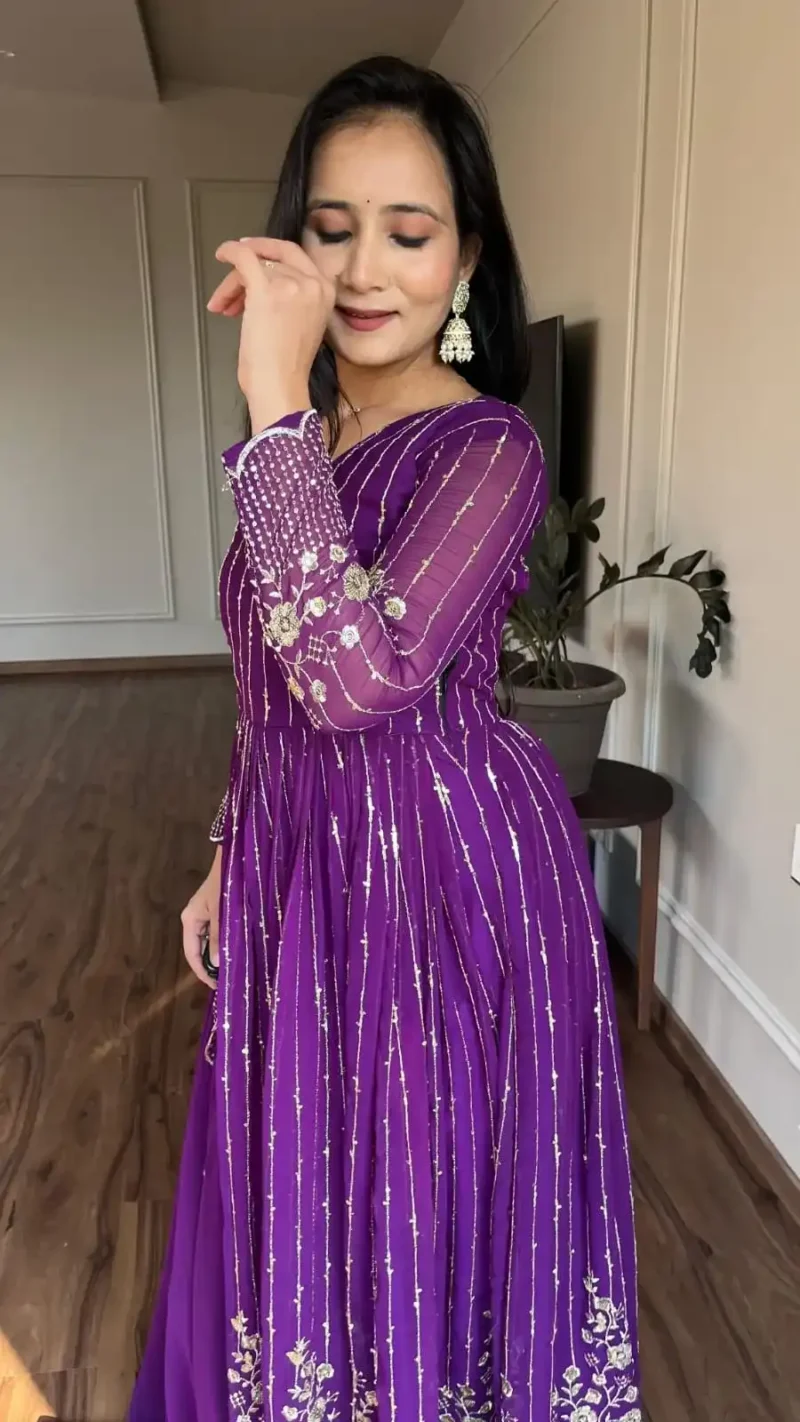 Fully Sequence Embroidered Designer Wedding Gown