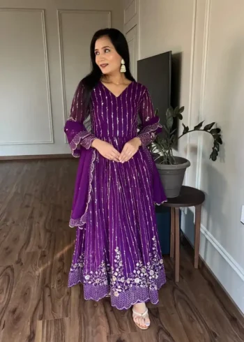 Fully Sequence Embroidered Designer Wedding Gown