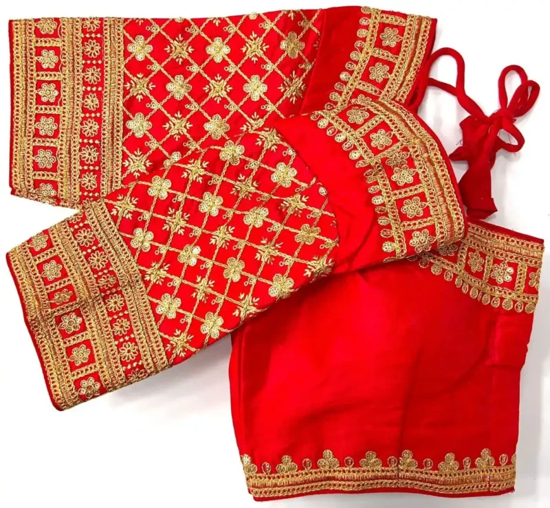 Gliter Sequence Jari Dori work Fentam Silk Blouse