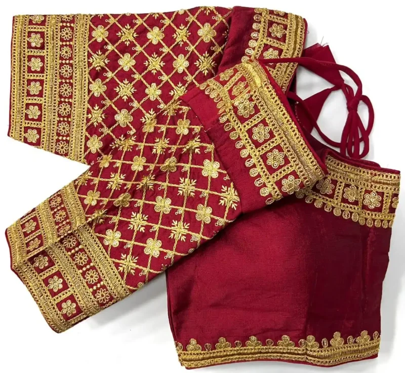 Gliter Sequence Jari Dori work Fentam Silk Blouse