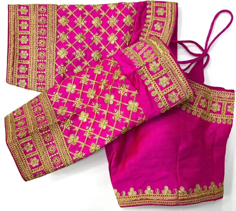 Gliter Sequence Jari Dori work Fentam Silk Blouse