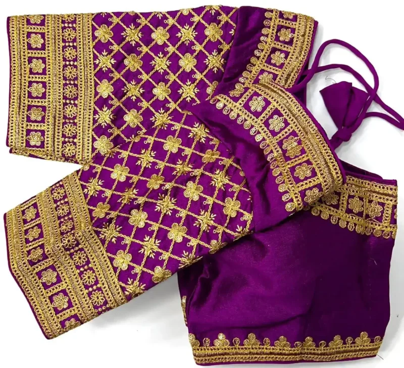 Gliter Sequence Jari Dori work Fentam Silk Blouse