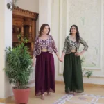 Heavy Embroidery Lace Work Choli and Palazzo with Koti