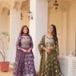 Heavy Faux Georgette Sequence Work Unstitched Lehenga Choli