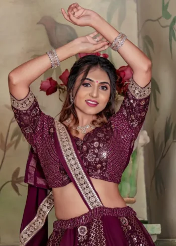 Heavy Georgette Coding and Sequence Embroidered Party lehenga Choli