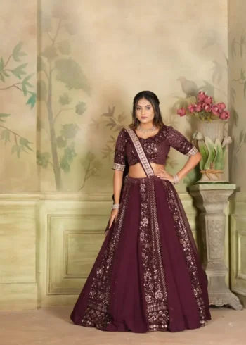Heavy Georgette Coding and Sequence Embroidered Party lehenga Choli