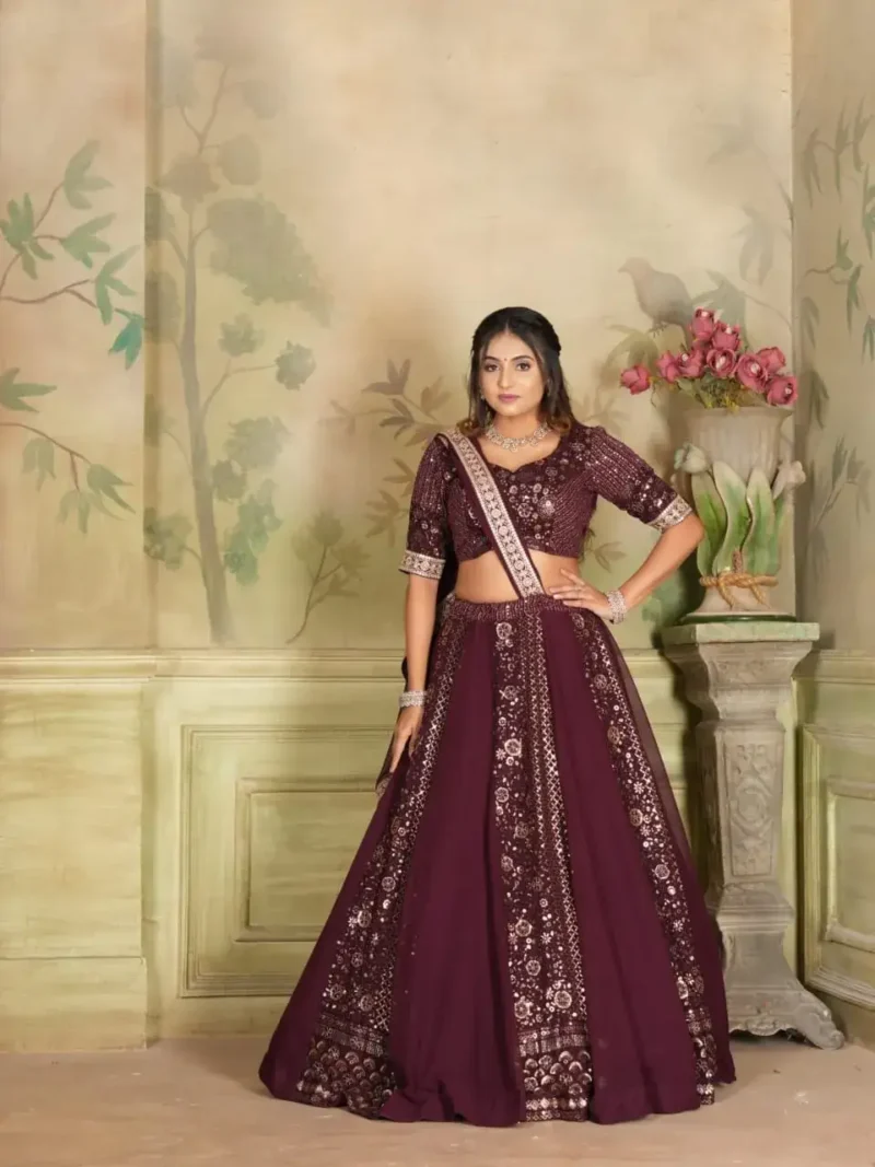 Heavy Georgette Coding and Sequence Embroidered Party lehenga Choli