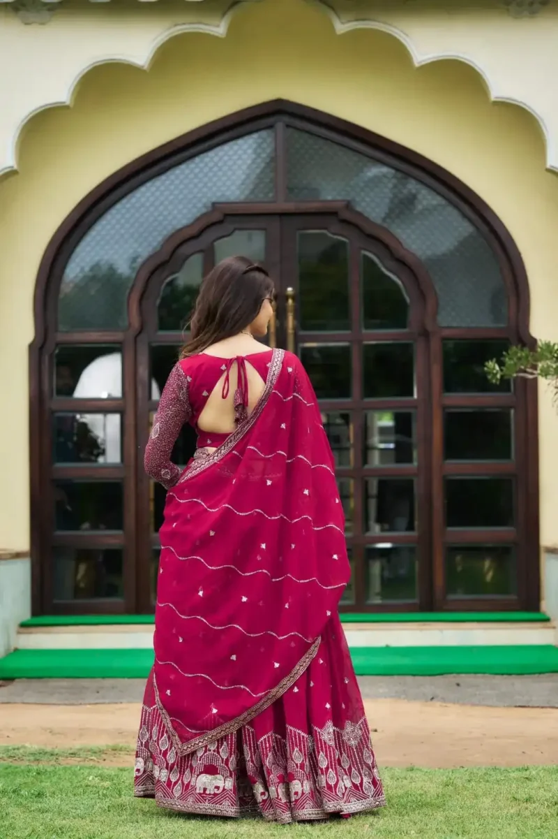 Designer Wedding Lehenga choli with Sequence Embroidered & Belt
