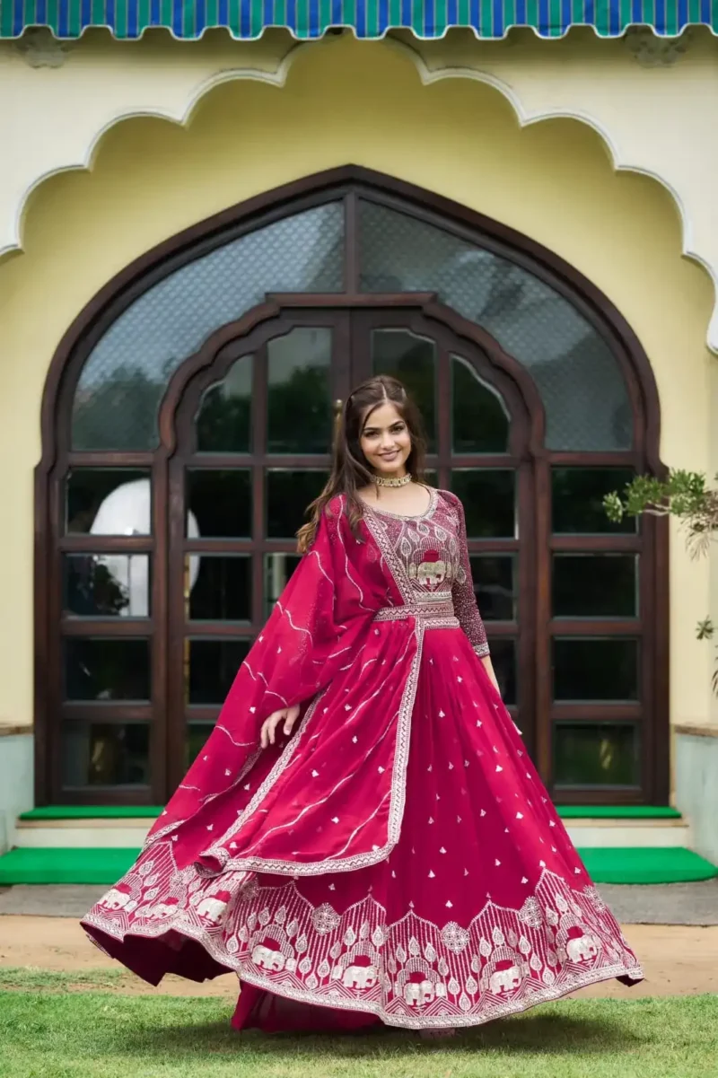 Designer Wedding Lehenga choli with Sequence Embroidered & Belt