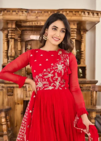 Heavy Sequence Embroidery Work Designer Gown for Party