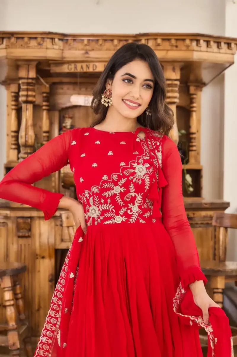 Heavy Sequence Embroidery Work Designer Gown for Party
