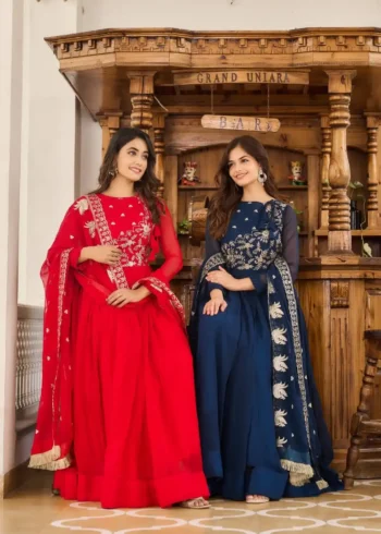 Heavy Sequence Embroidery Work Designer Gown for Party